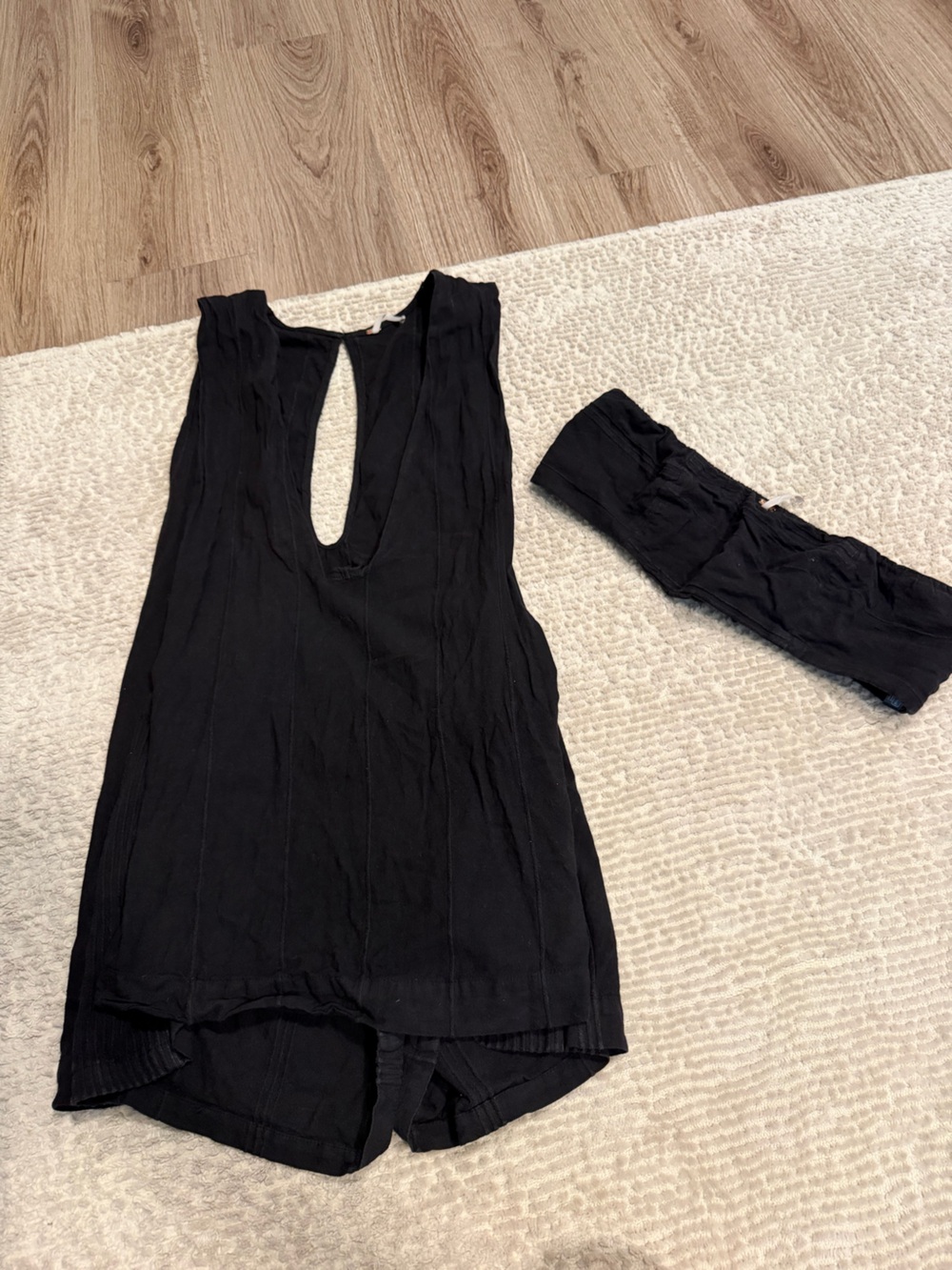 Free people shorts romper and bandeau linen matching set with button details